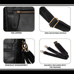 Handmade Vintage Leather Messenger Bag - Black