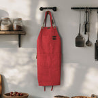Canvas Cross-Back Work Apron for Men - Red