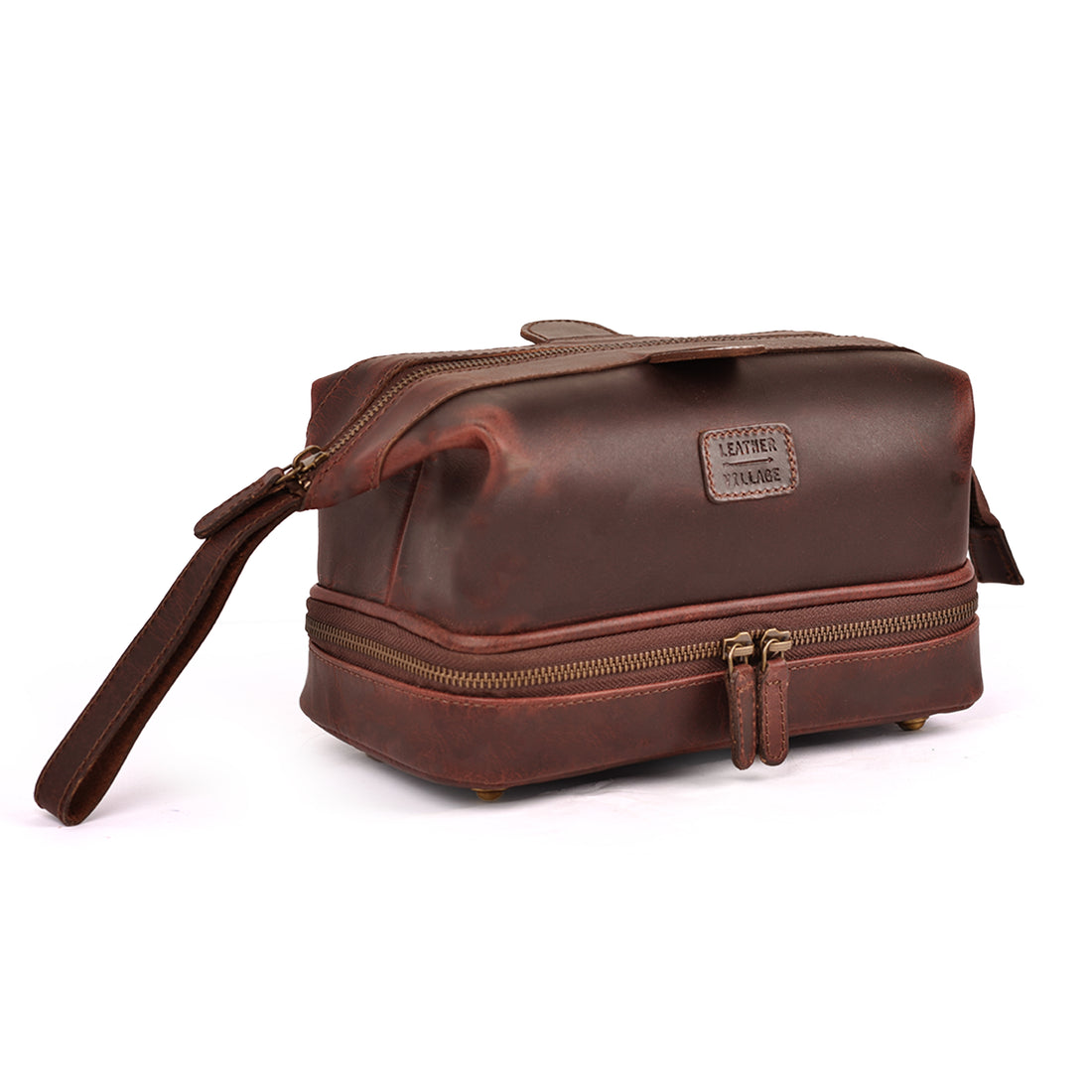 Genuine Leather Toiletry Bag for Men & Women - Mens Toiletry Shower Organizer Dopp Kit , Pouch for Traveling