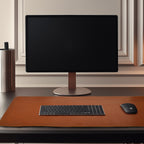 Real Leather Desk Mat for Desktop & Laptop - Tan Leather Village