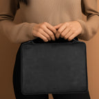 Black Leather Bible Cover with Zipper - Protective Bible Case