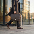 Leather Messenger Bag for Men & Women - Dark Brown