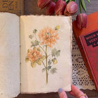 Floral Leather Notebook- Fuchsia