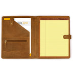 Leather Village carbon black executive document organizer pad