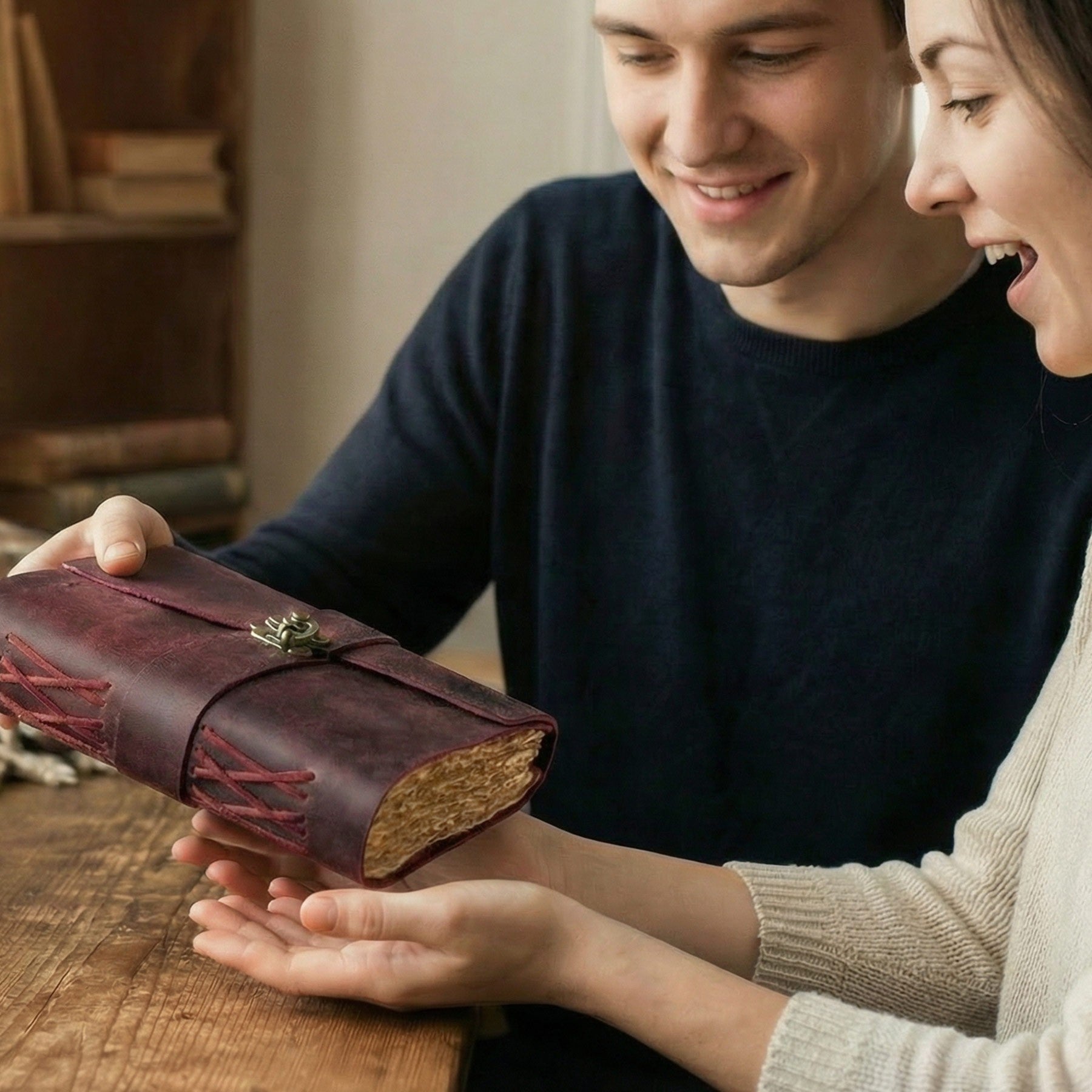 Top Lock Leather Journal - Fuchsia