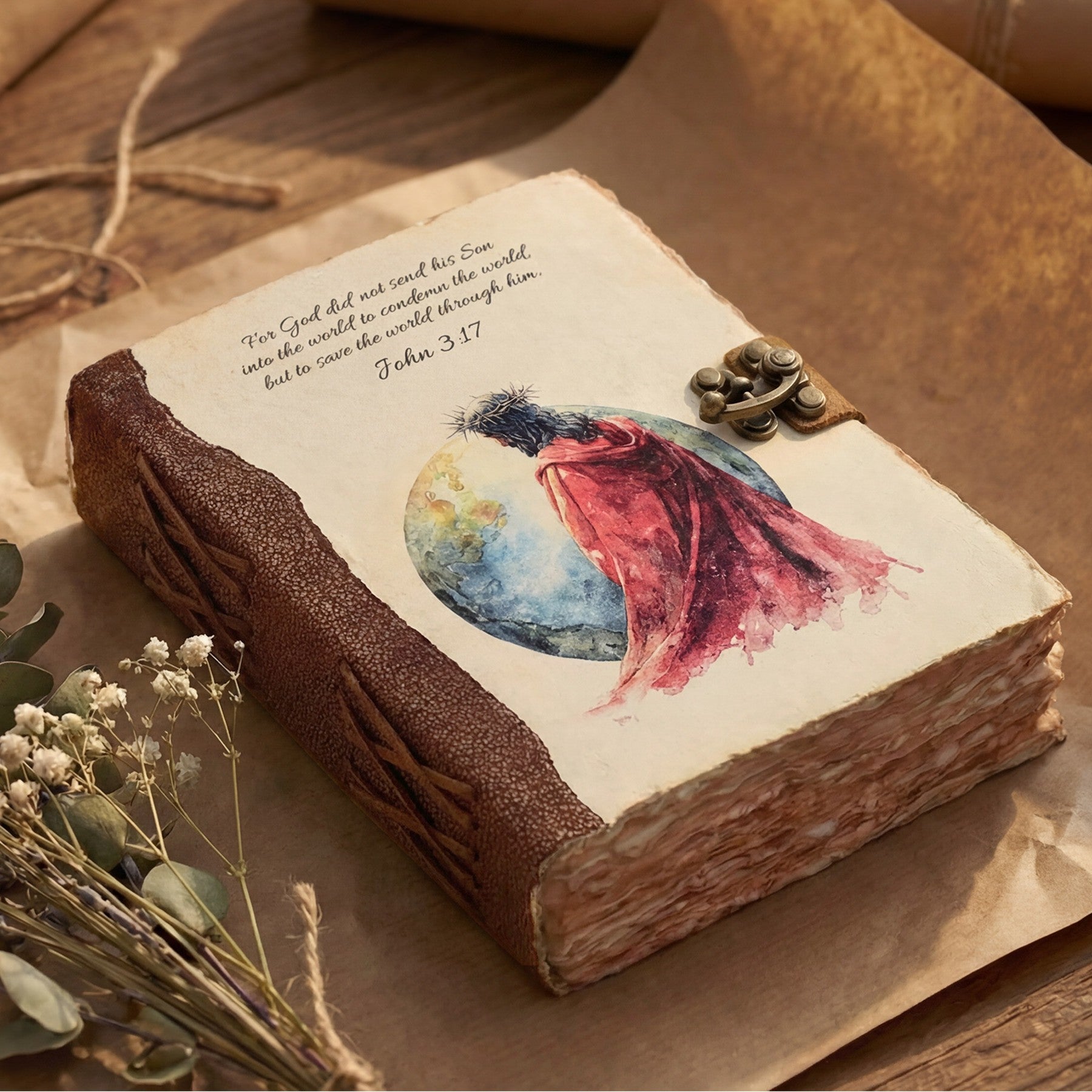 John 3:17 Leather Journal