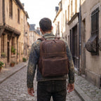 Vintage Leather Laptop Backpack Sandal Travel Bag