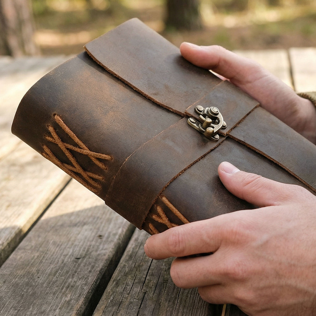 Top Lock Leather Journal -KHW