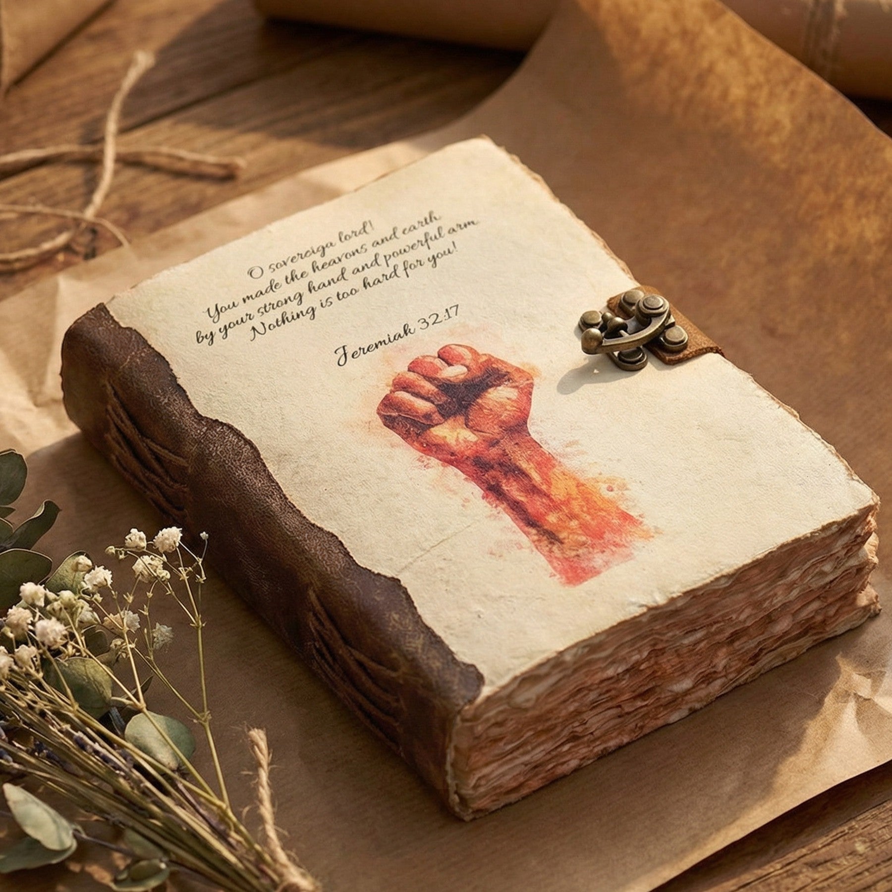 Jeremiah 32:17 Leather Journal