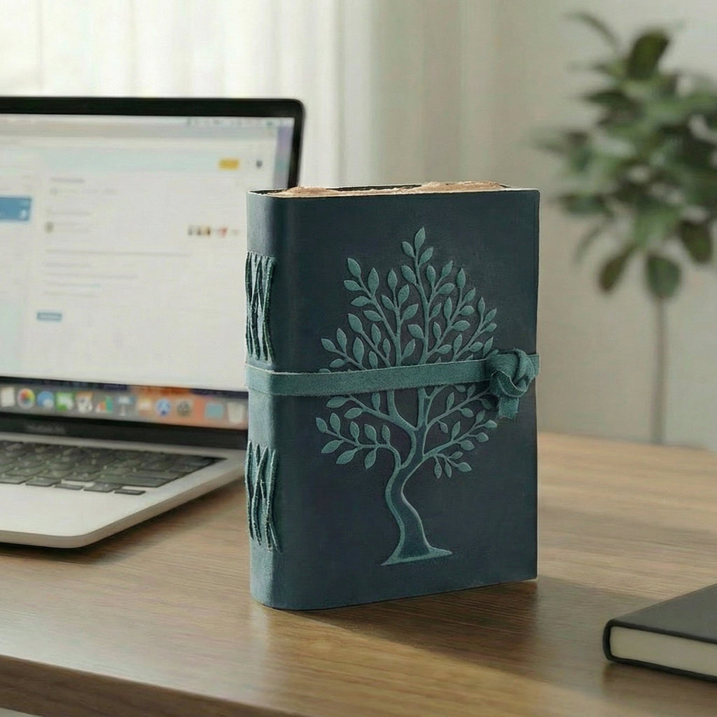 Turquoise Tree of Life Journal Leather Village