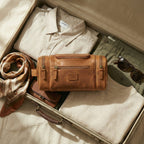 Leather Village Travel Dopp Kit with Hook and Easy Carry Handle