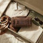 Leather Village Travel Dopp Kit with Hook and Easy Carry Handle
