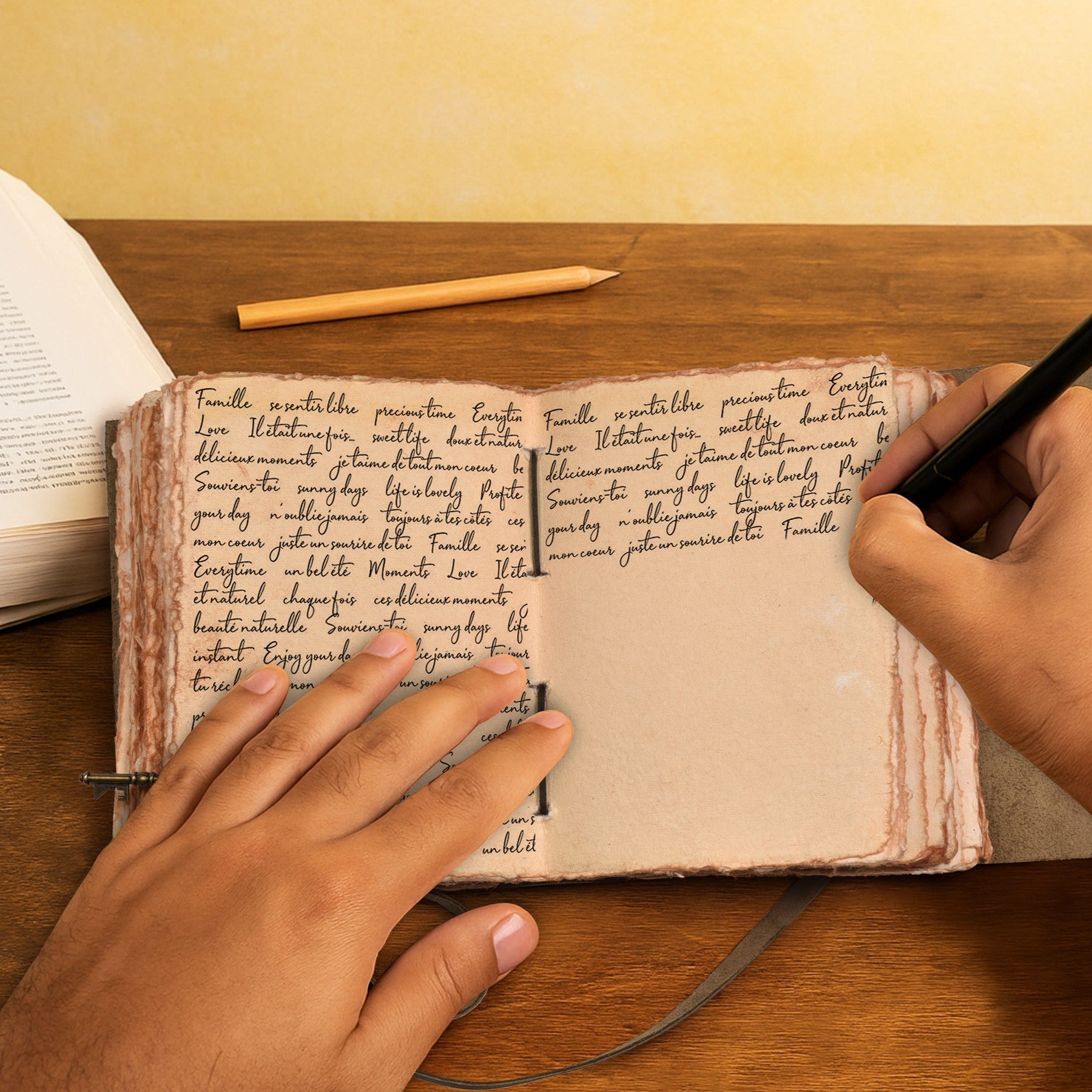 Leather Bound Journal With Antique Key- Black Leather Village