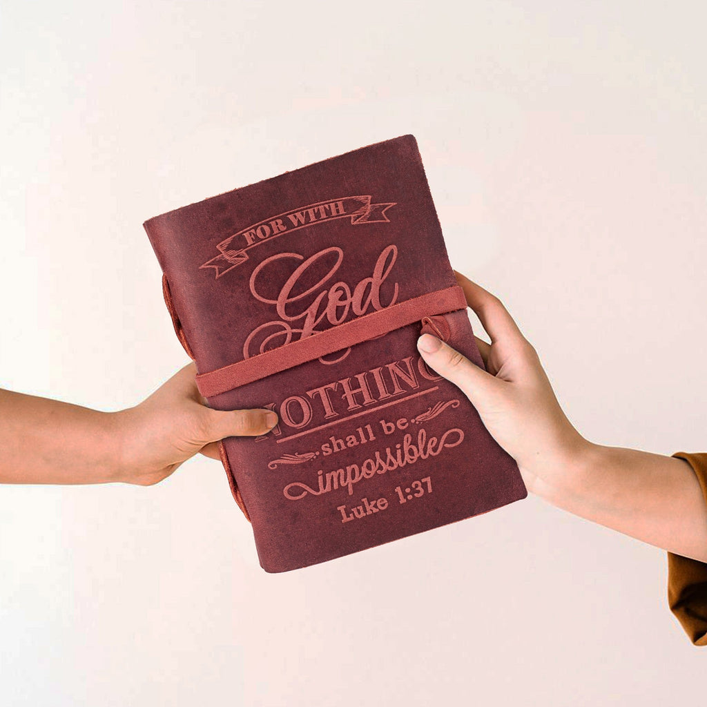 Leather Village fuchsia luxury bible study writing book