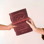 Leather Village fuchsia luxury bible study writing book