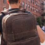 Vintage Leather Laptop Backpack Sandal Travel Bag