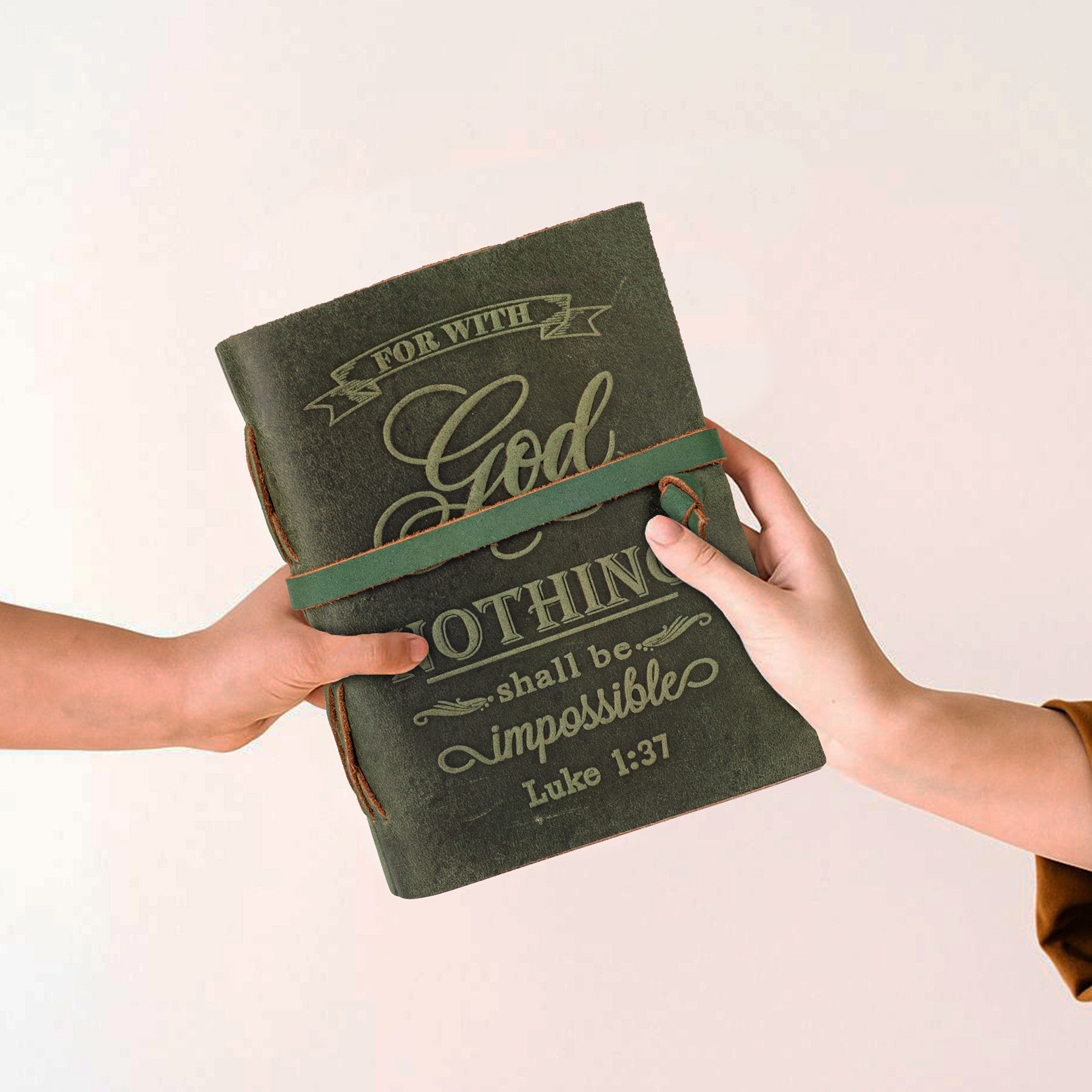 Leather Village aqua luxury bible study writing book