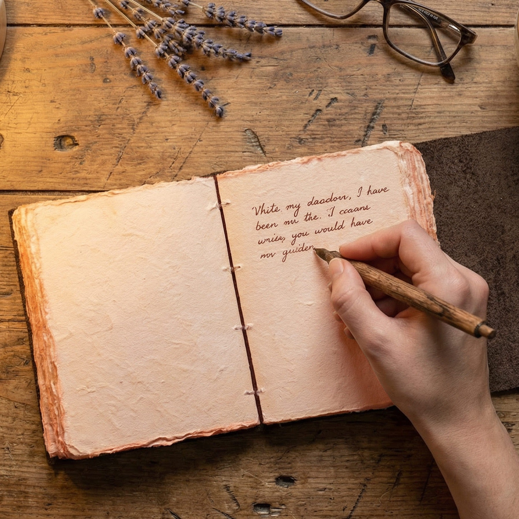 Top Lock Leather Journal -KHW