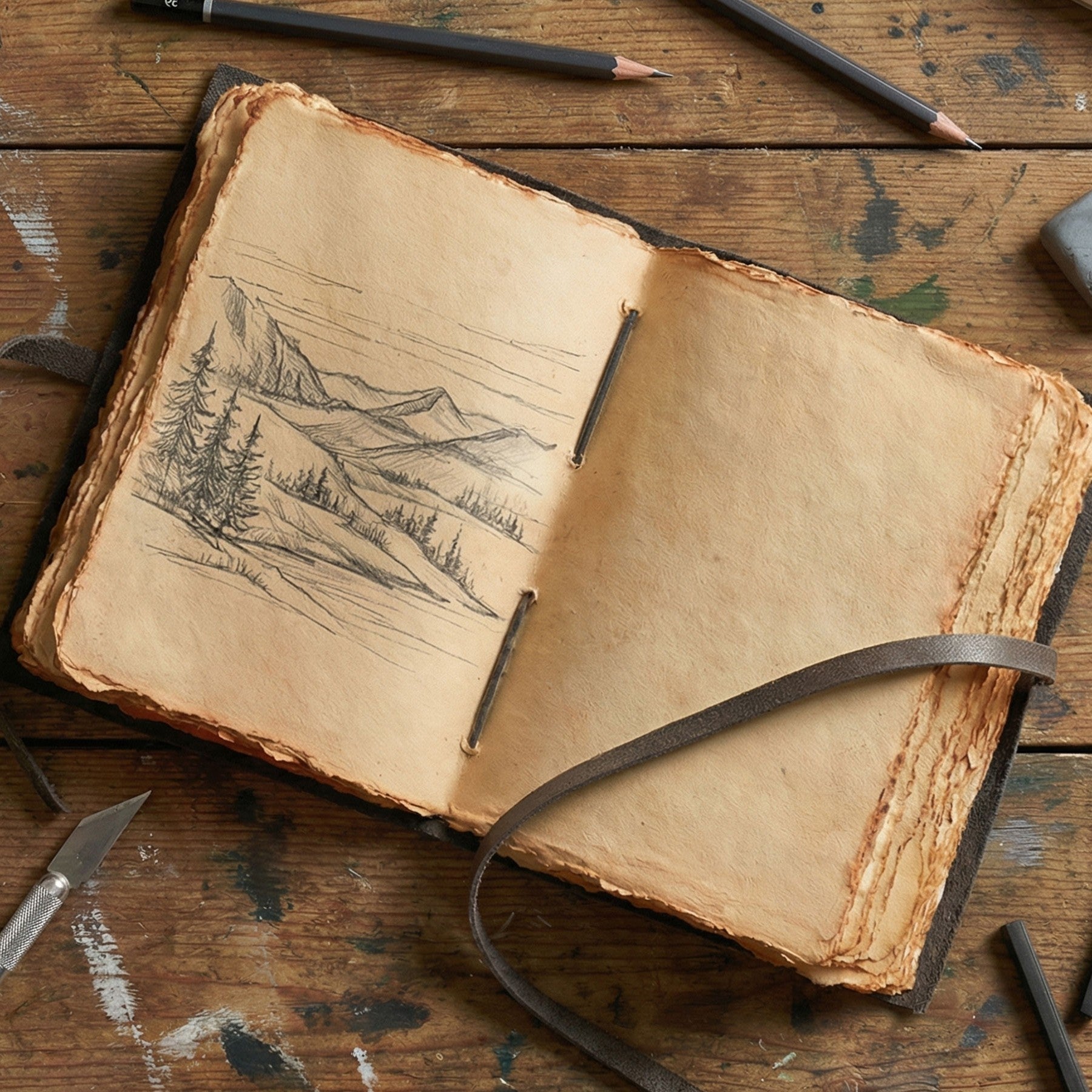 Leather Bound Handmade Christian Bible Journal - Brown