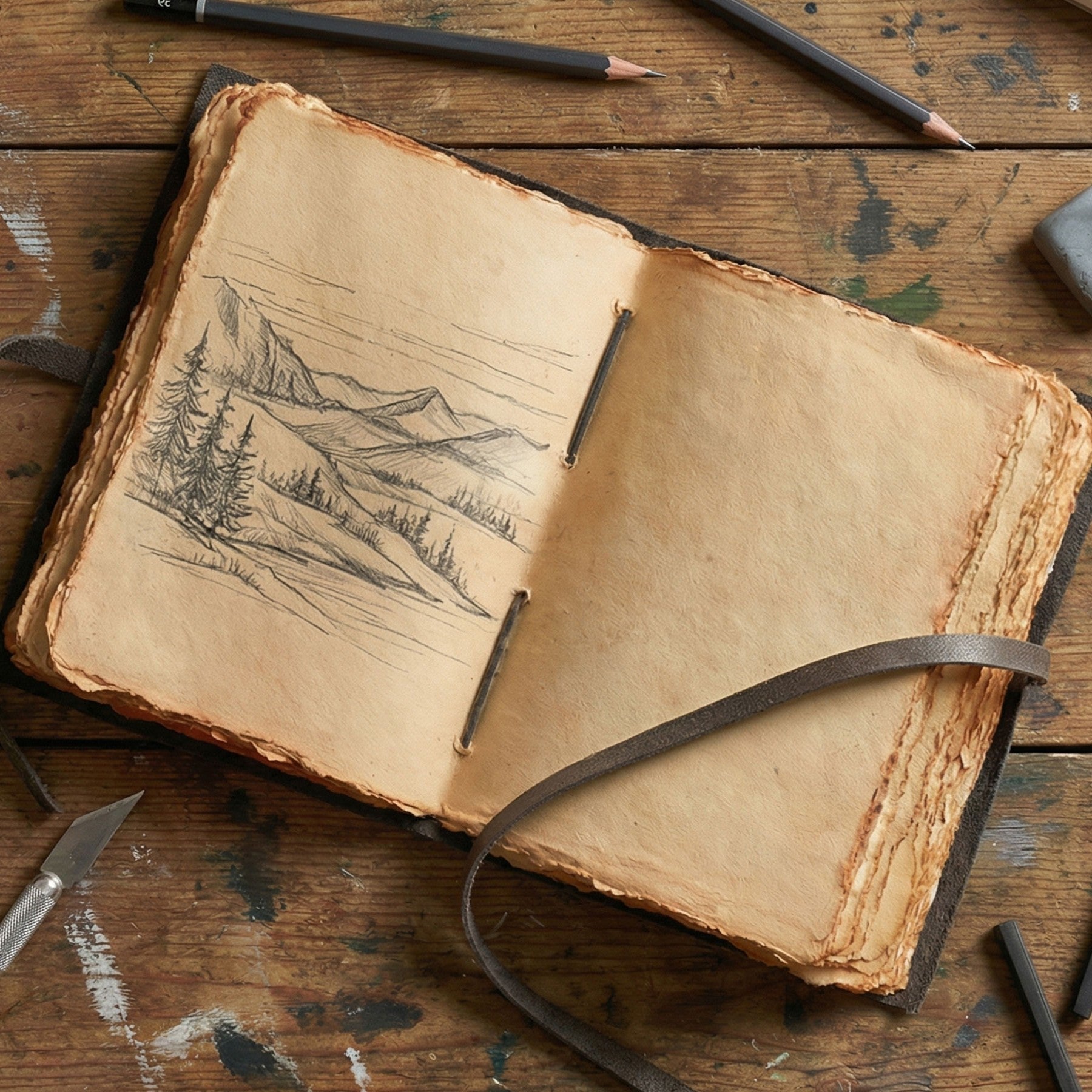 Leather Bound Handmade Christian Journal - Grey