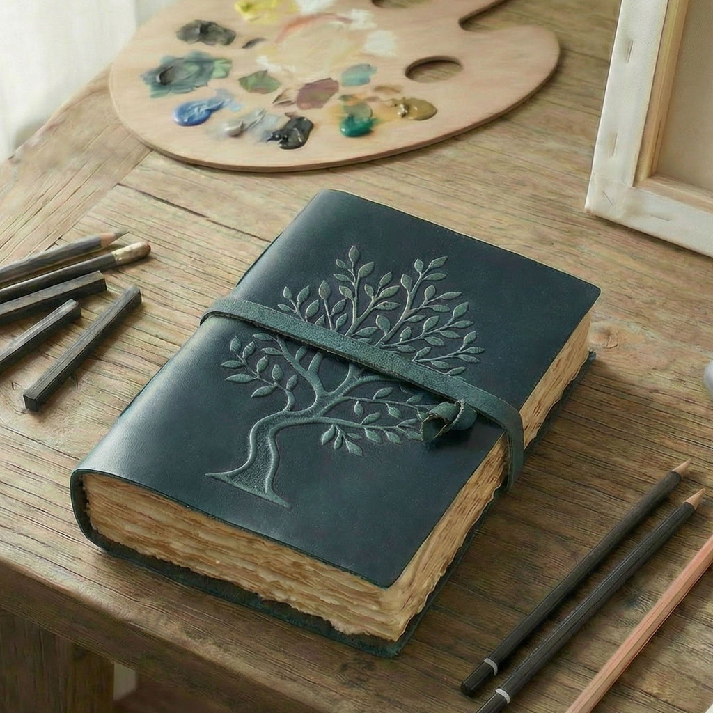 Turquoise Tree of Life Journal Leather Village