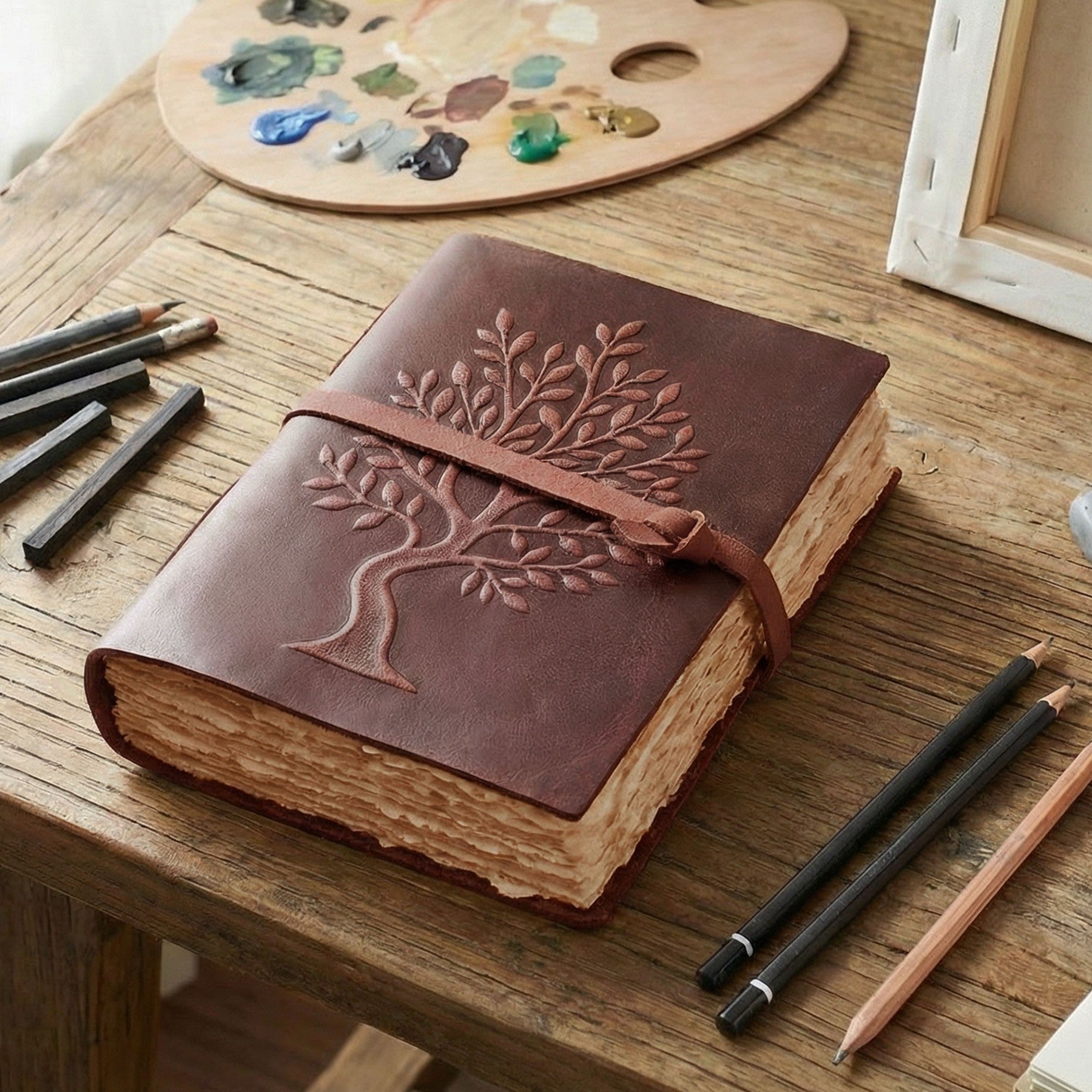 Fuchsia Tree of Life Journal Leather Village