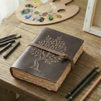 Grey Tree of Life Journal Leather Village