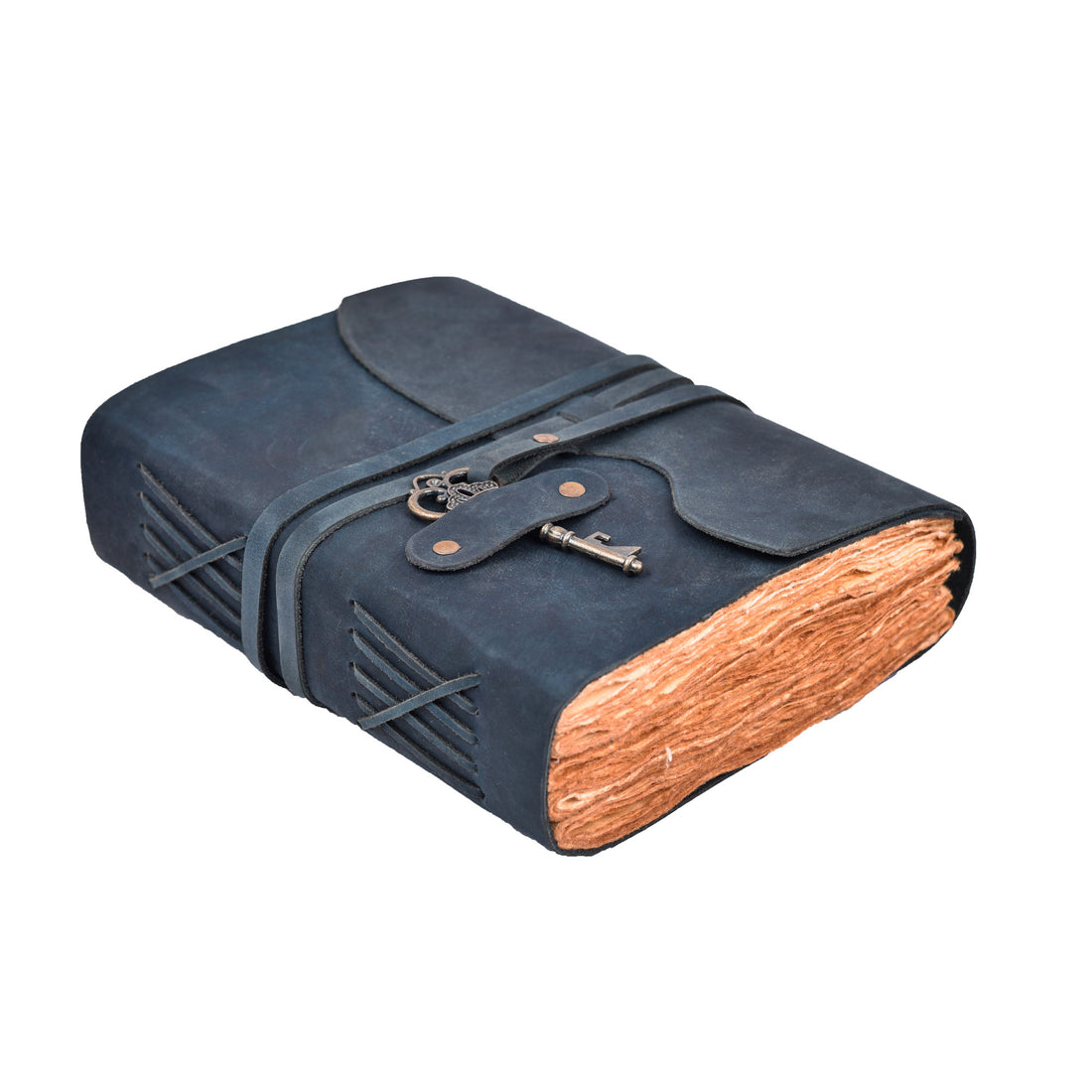 HANDCRAFTED VINTAGE LEATHER JOURNAL WITH ANTIQUE KEY - BOOK OF SHADOWS JOURNAL FOR MEN & WOMEN