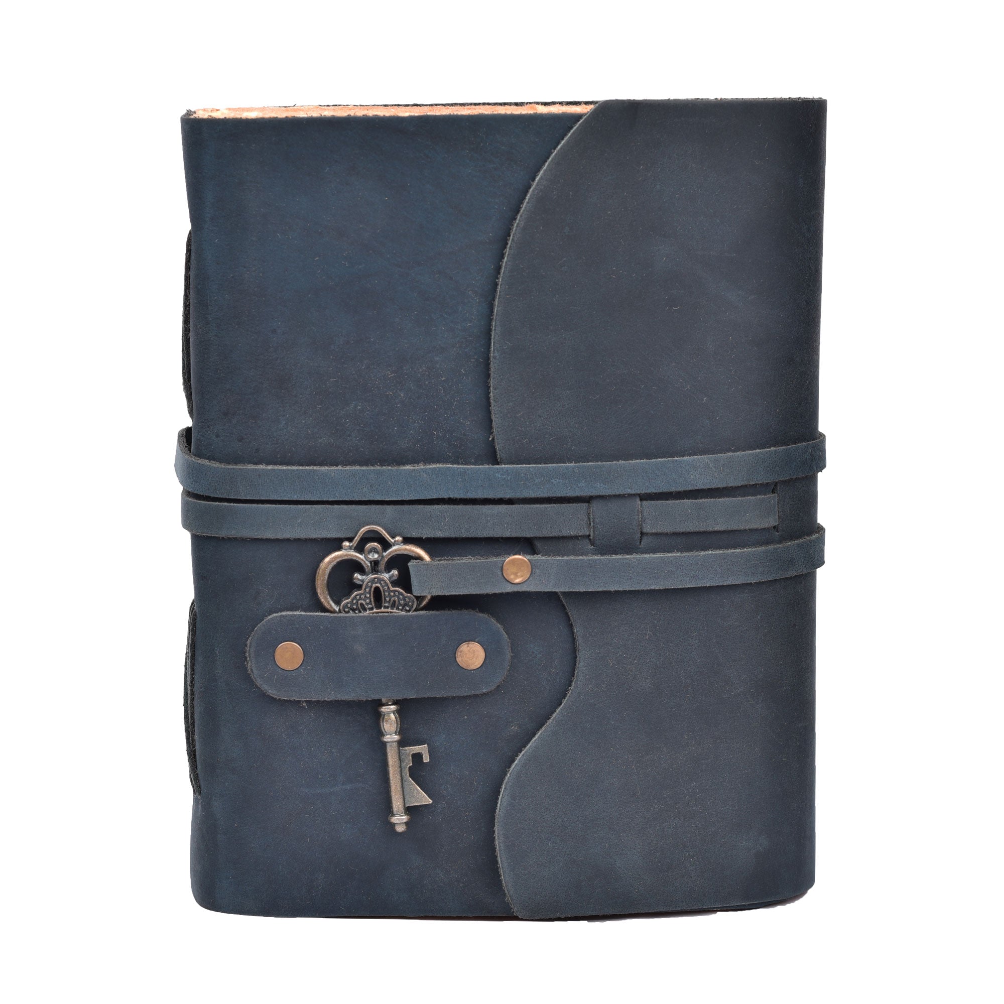 HANDCRAFTED VINTAGE LEATHER JOURNAL WITH ANTIQUE KEY - BOOK OF SHADOWS JOURNAL FOR MEN & WOMEN