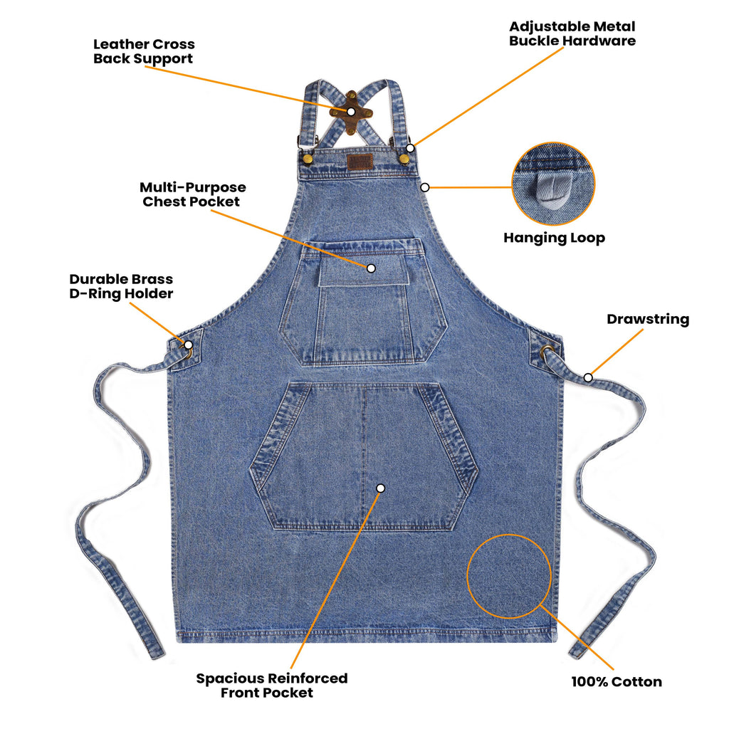 Denim Apron for Men & Women – LIGHTBLUE (M-XXL)