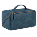 Leather Travel Cosmetic Bag for Women - Blue