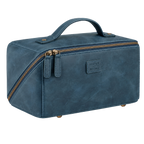 Leather Travel Cosmetic Bag for Women - Blue