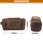Leather Village Handmade Tan Leather Shaving Kit Bag for Men