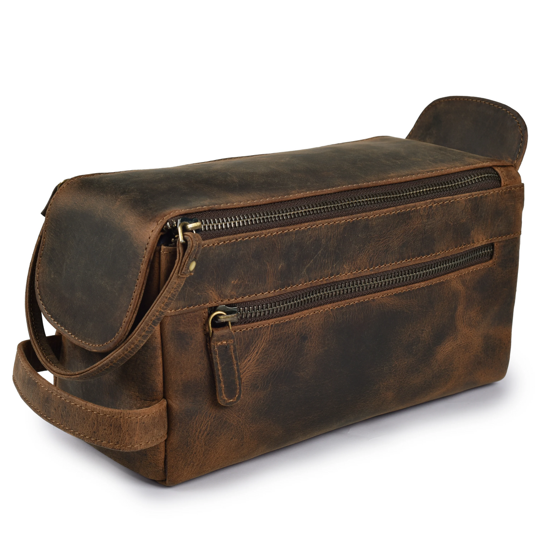 Brown Color - Leather Dop/Toiletry Bag 