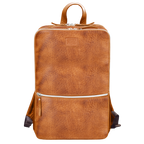 Tan Brown Leather Laptop Backpack for Work & Travel