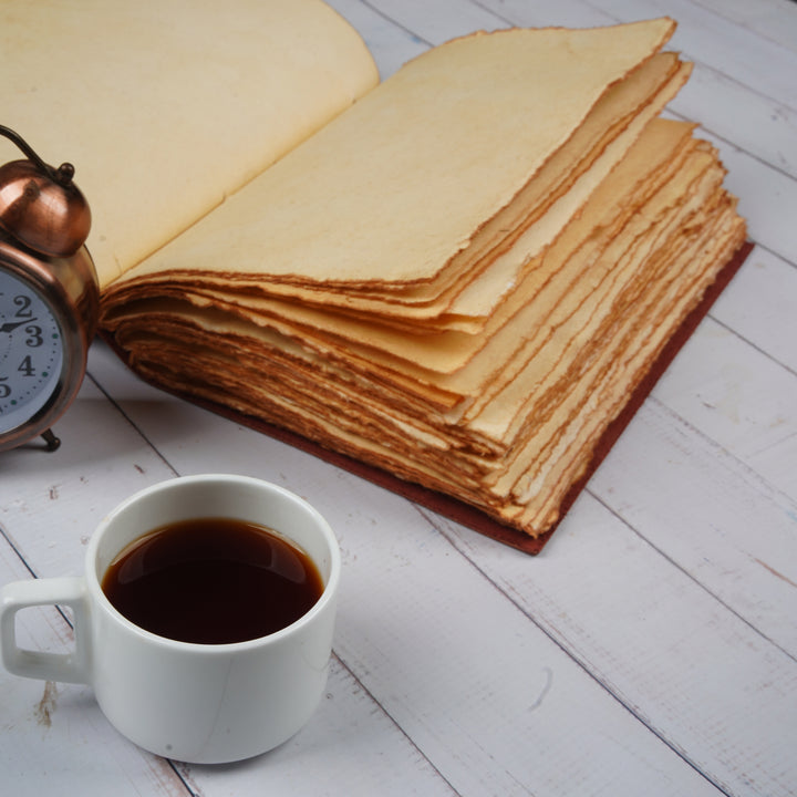 TREE OF LIFE LEATHER BOUND JOURNAL - ANTIQUE DECKLE EDGE PAGES