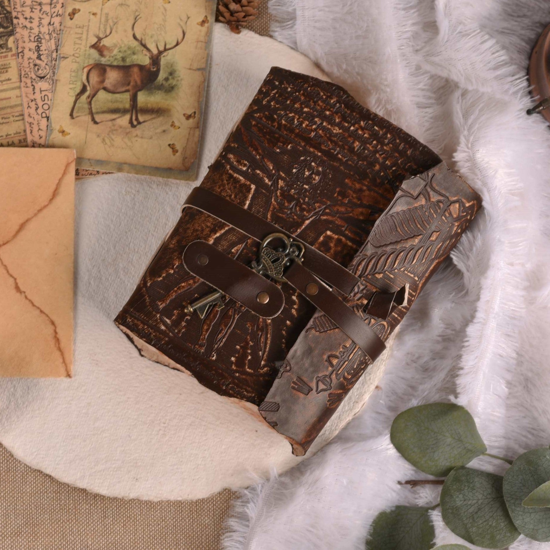 Gothic Journal- Brown Leather Village