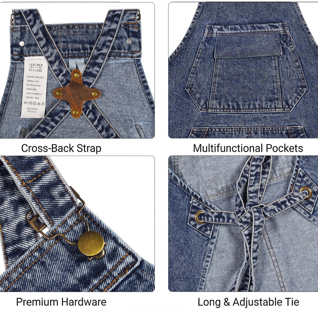 Denim Apron for Men & Women – DARKBLUE (M-XXL)