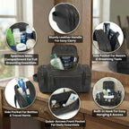 Leather Village Handmade Leather Grooming Organizer for Men and Women