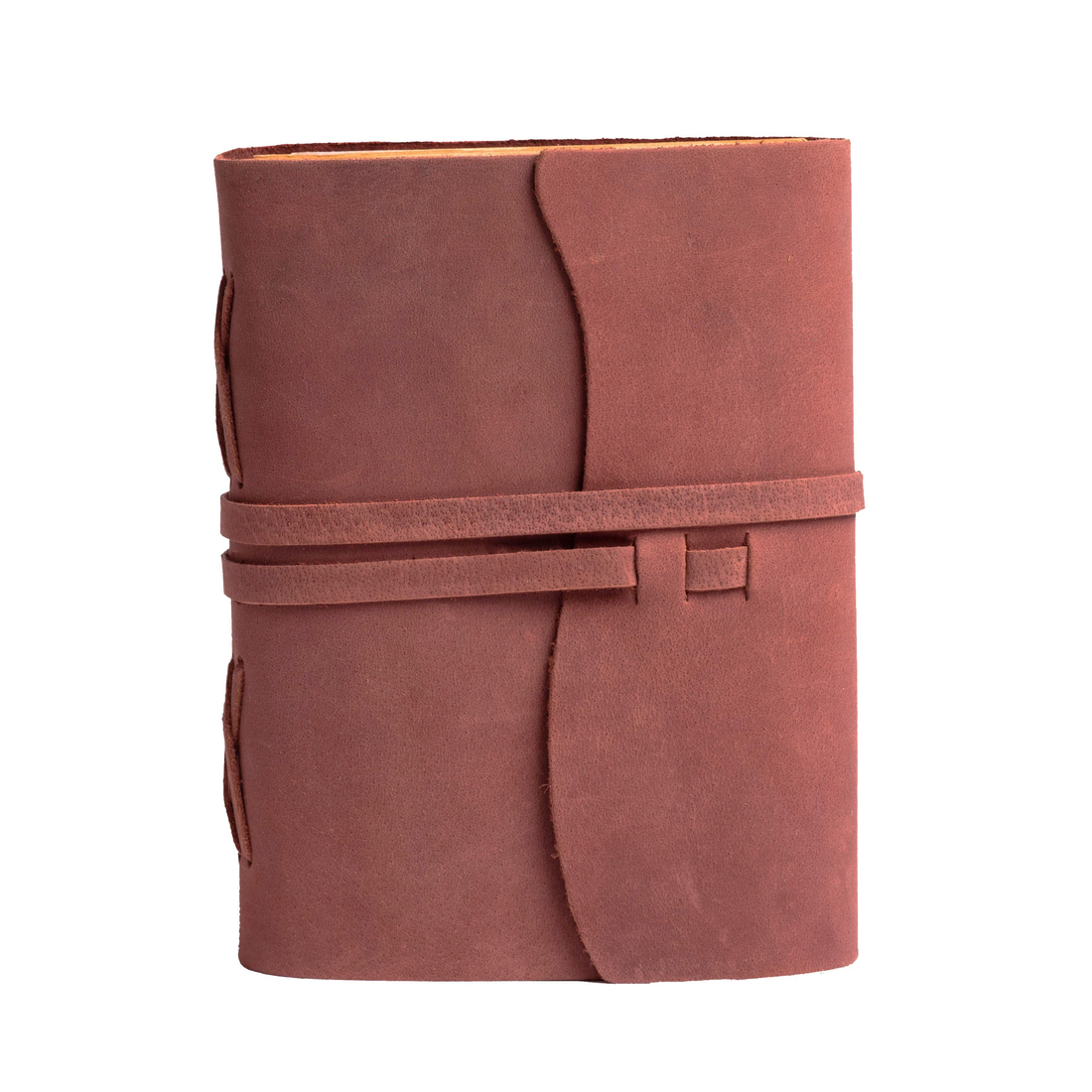 Fuchsia Color - Leather Bound Travel Journal Notebook Planner - Blank Paper - 220 Pages