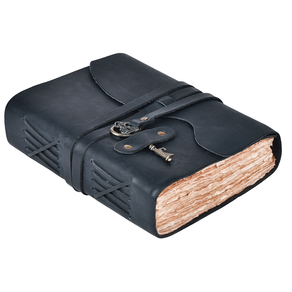Leather Village leather bound journal with antique key