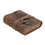 Leather Bound Journal with Antique Key- Distressed Brown