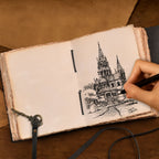 Leather Village vintage leather notebook with key closure