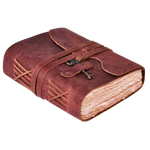 Leather Bound Journal with Antique Key- RedBrown