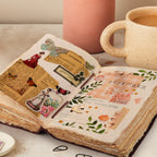 Leather Village floral pattern leather writing journal book