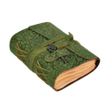 Floral Leather Notebook- Green