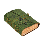 Floral Leather Notebook- Green