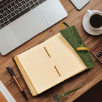 Floral Leather Notebook- Green