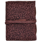 Floral Embossed Leather Journal- Fuchsia