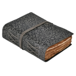 Floral Embossed Leather Journal-  Black
